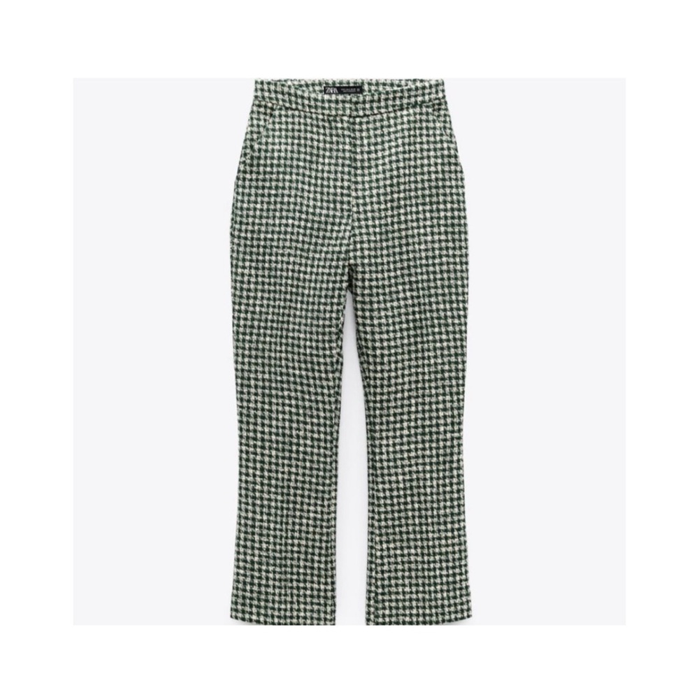 NWT ZARA TWEED STRUCTURED MINI FLARE PANTS - Picture 7 of 9